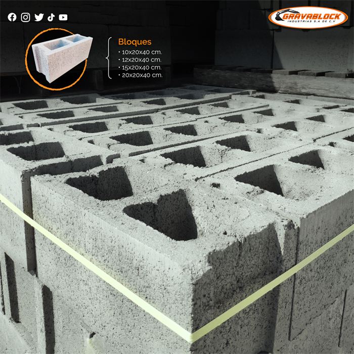 Bloques de concreto Gravablock con sus medidas