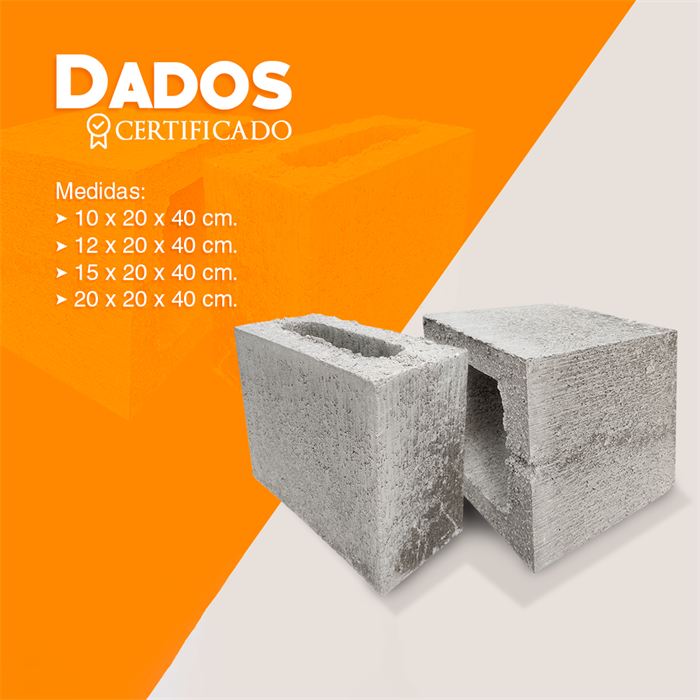 Ficha de dados certificados: 10, 12, 15 y 20 × 20 × 40 cm