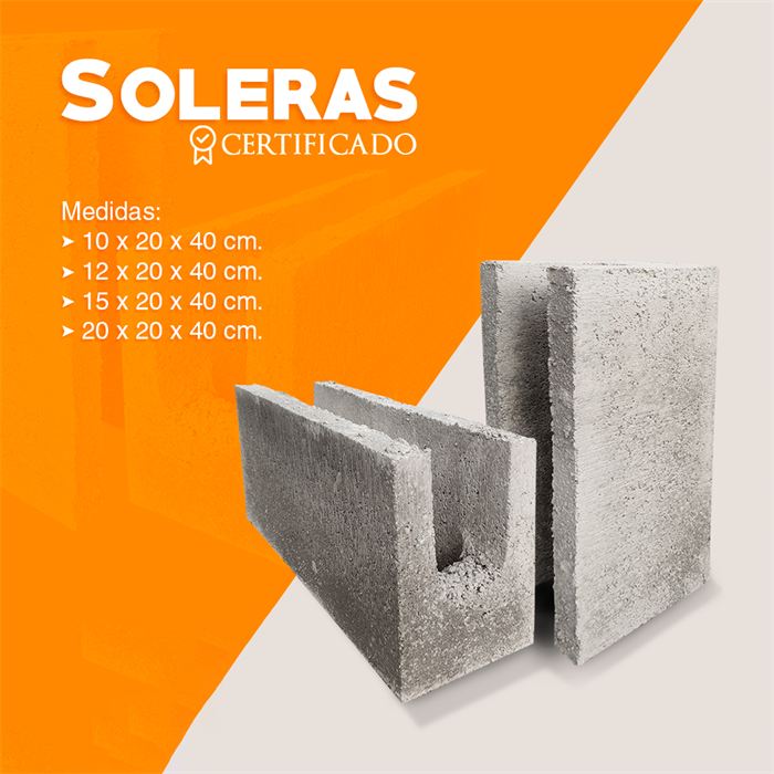 Ficha de soleras certificadas: 10, 12, 15 y 20 × 20 × 40 cm